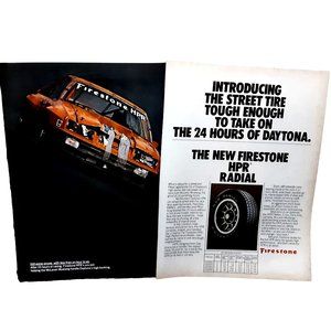 1981 Firestone Tires 24 Hours Daytona 2 Page Original Ad Vintage